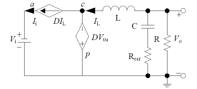 图6 非隔离负电压Buck开关电源CCM大信号模型