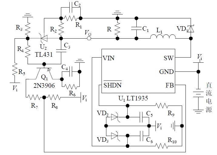 图4 非隔离负电压DC/DC开关电源硬件电路图