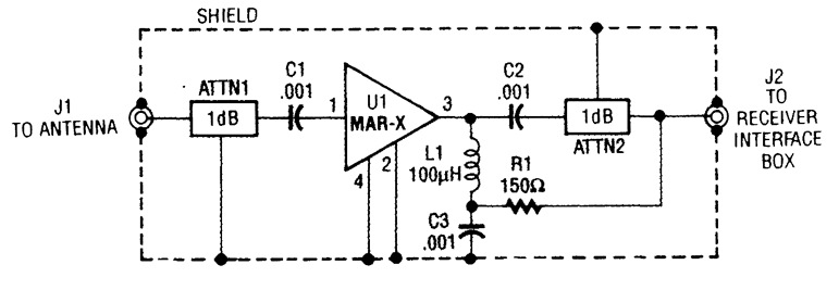 采用MAR-x的甚高频/超高频前置放大器