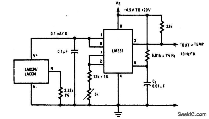 【图】温度-频率转换器基础电路 电路图 