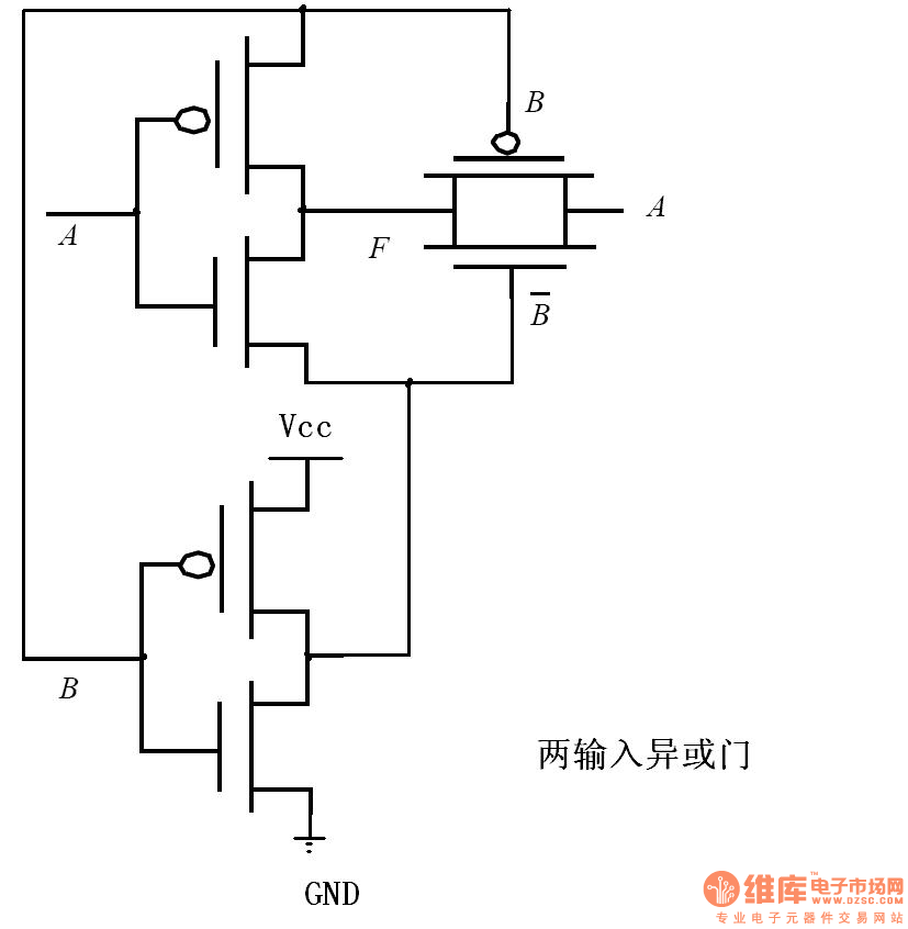 求六管结构的异或门同或门