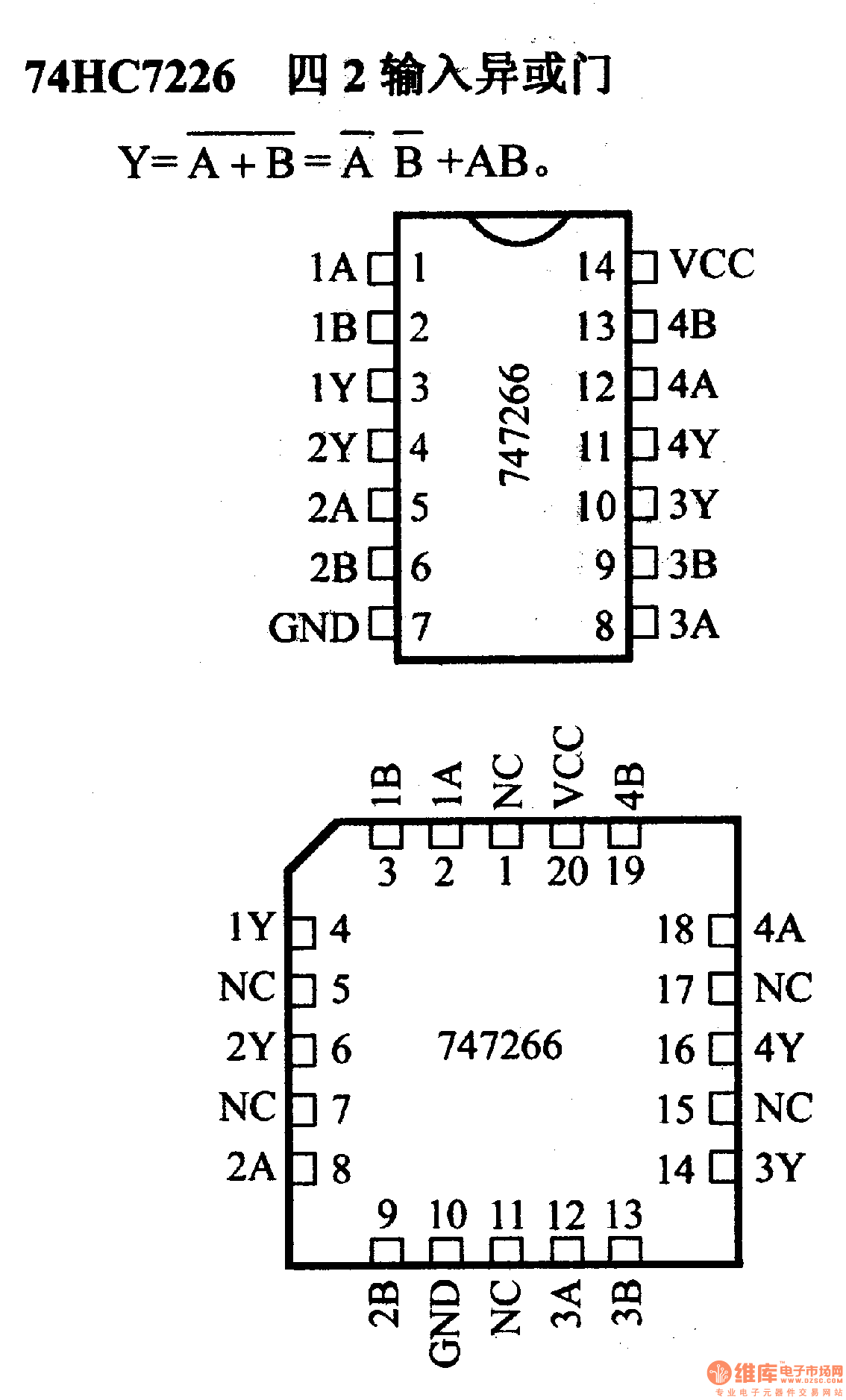 【图】74系列数字电路74HC7226四2输入异或
