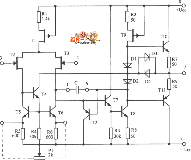 集成运放的内部5g28电路图