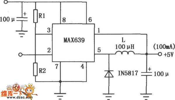 MAX639多功能开关集成稳压器电路图