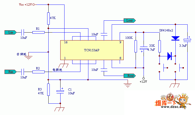 TC9153AP音量控制电路图