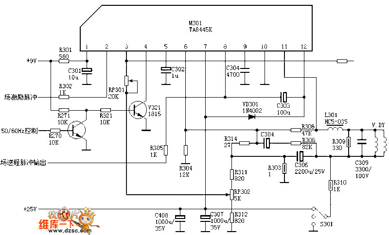 场输出电路:TA8445K电路图