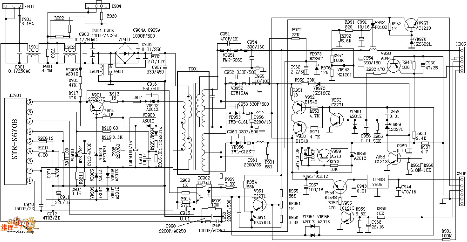 金星d2902彩电电源电原理图