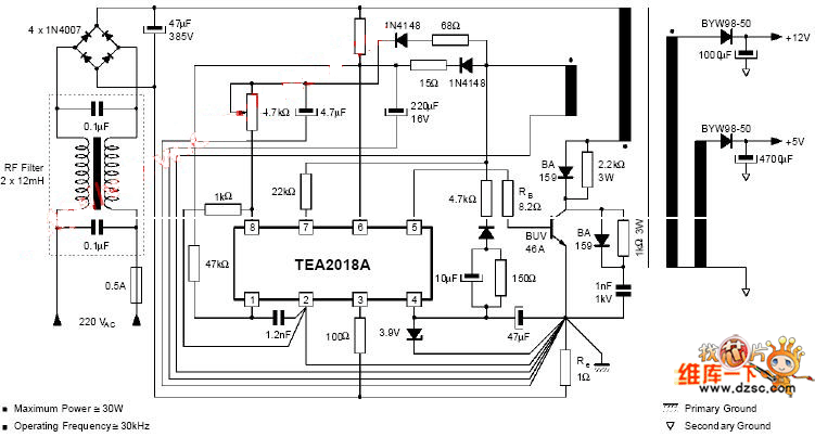 TEA2018 TEA2018A应用电路图