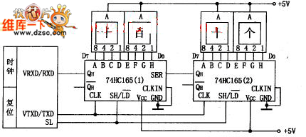 74HC165扩展的4位BCD码码盘电路图