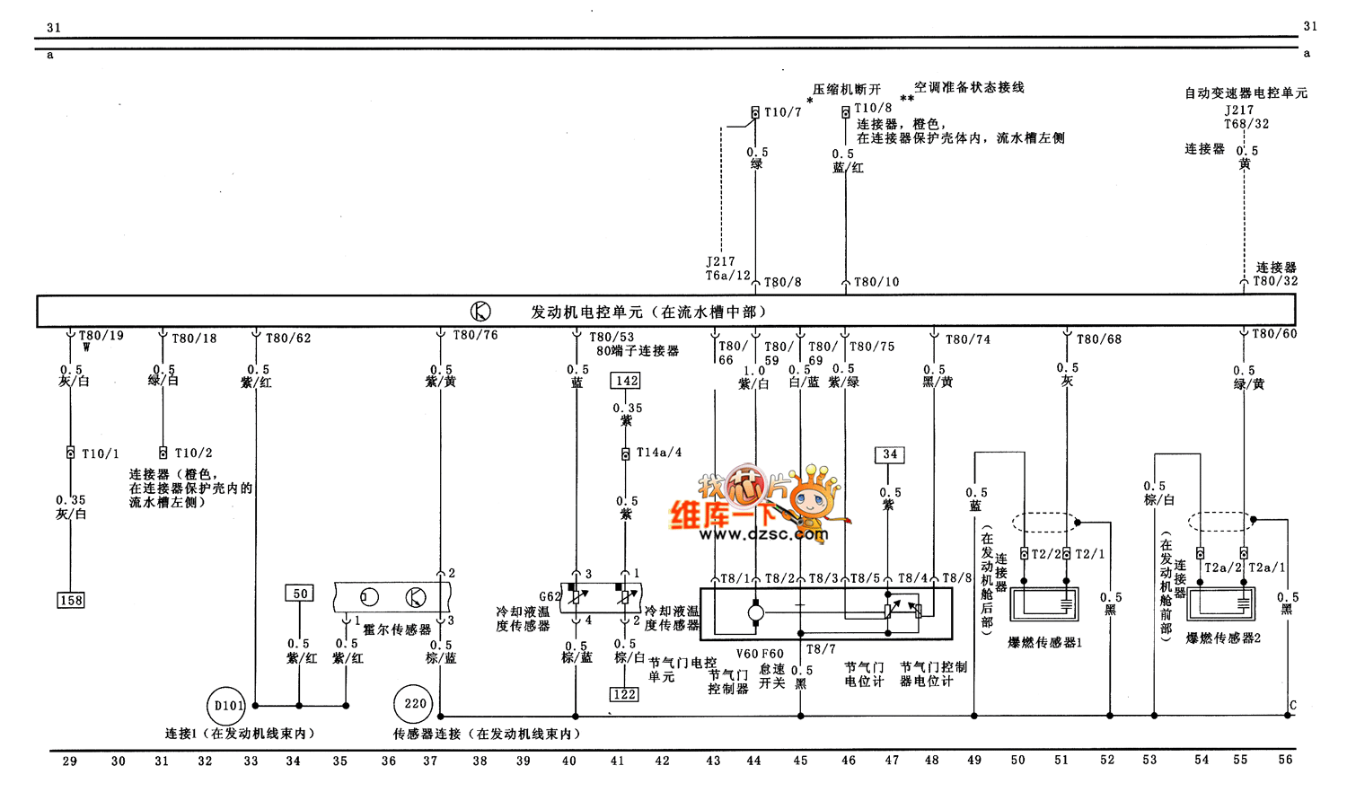 首页 电路图 汽车电路图 大众(上汽) 大众帕萨特发电机电控单元,霍尔