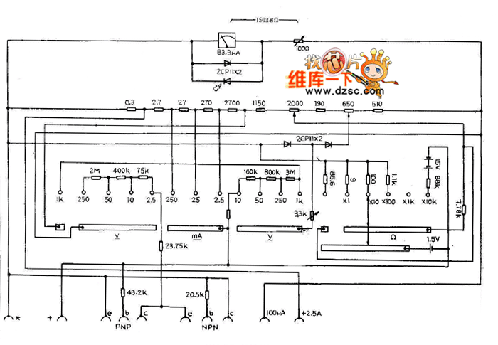 mf50万用表电路图