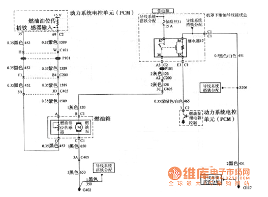 别克gl8燃油油位传感器电路图