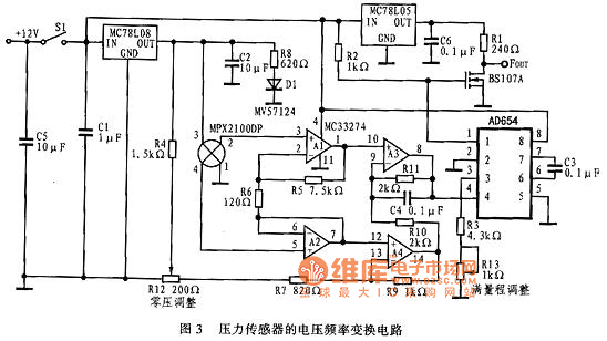 MPX2100构成的电压频率变换电路图