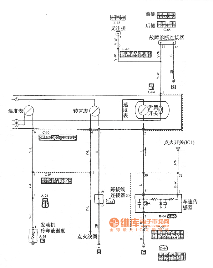 猎豹越野车组合仪表电路图