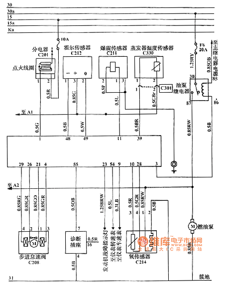 奇瑞qq发动机电路图