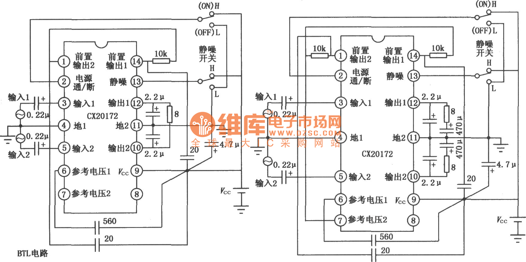 100w功放电路图