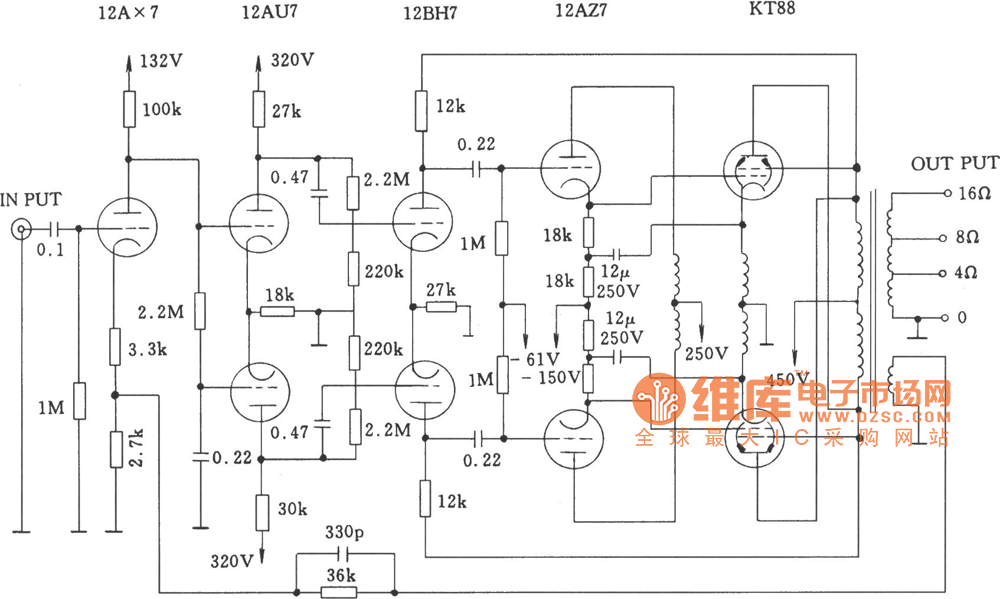 【图】麦景图功放MC-275电路图电籽管功放 电
