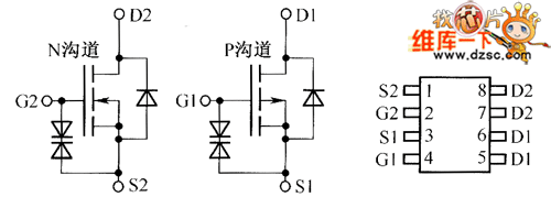 AOP609内部电路图