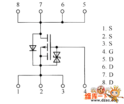场效应晶体管RSS075P03、RSS090P03内部电路图