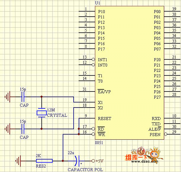 8051单片机的基本工作电路图