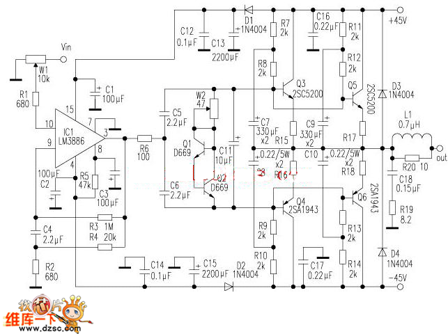 lm3886功放电路图
