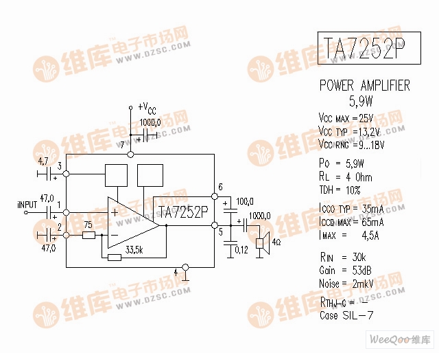 TA7252P 音响IC电路