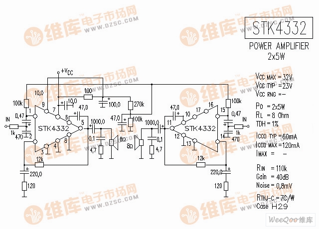 STK4332 音响IC电路