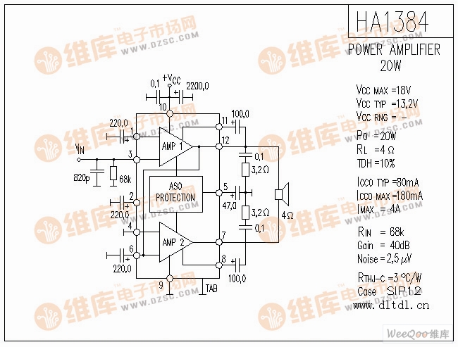 利用HA1384构成的功放电路