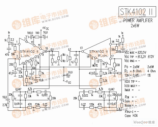 STK4102II 音响IC电路