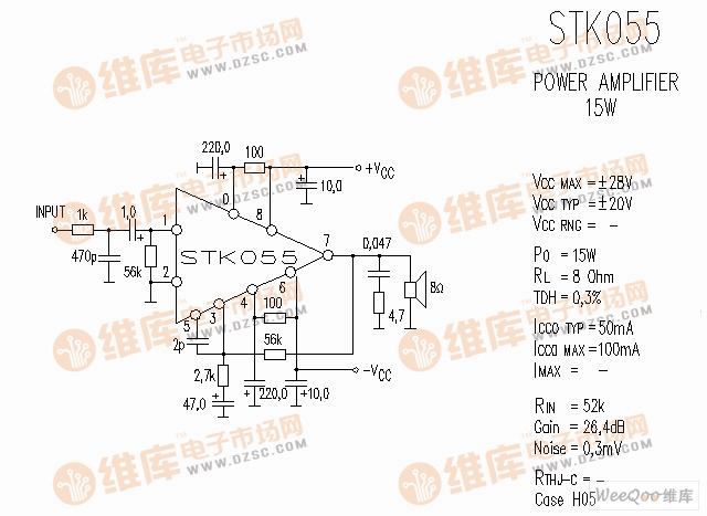 STK055 音响IC电路