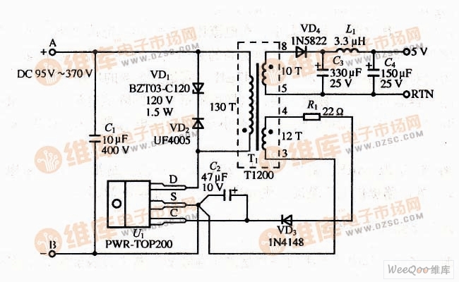 【图】高频变压器式开关电源原理图数字电路