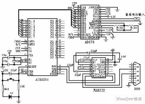 数字电压表的电路图(AD678)