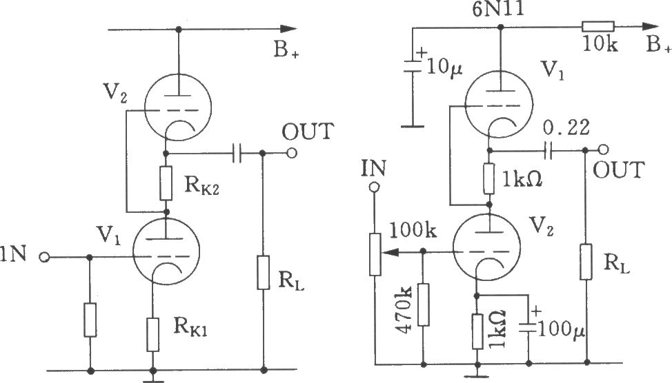 电子管功放 srpp电子管前级放大器电路图   相关元件pdf: 6n11