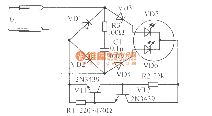 多功能验电笔-led电路-维库电子市场网