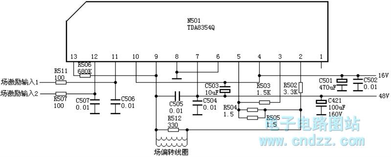 【图】场输出电路:tda8354q模拟电路 电路图 维
