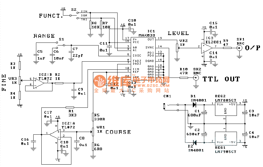 【图】一款函数发生器电路函数信号产生器 电