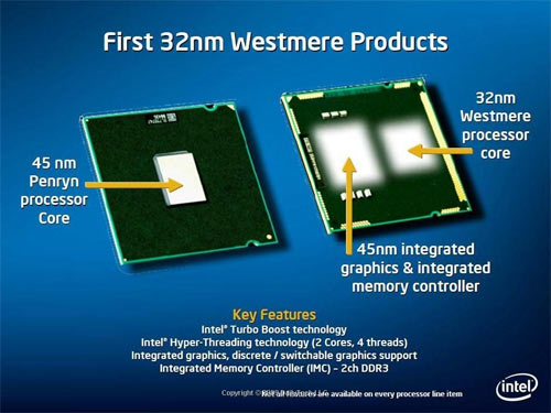 英特尔将公布32纳米Westmere芯片