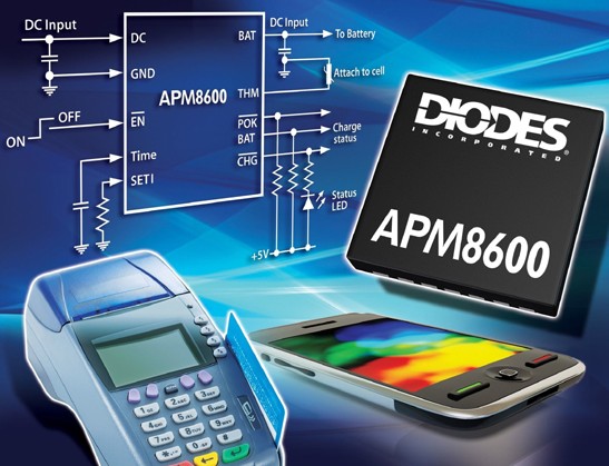 Diodes推出APM860x锂电池充电器IC