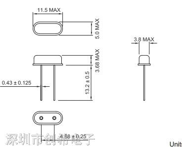 直插无源晶振12mhc49s晶体12mhz12000mhz