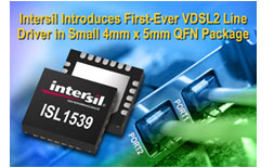 Intersil 小型QFN封装的VDSL2线路驱动器ISL1539