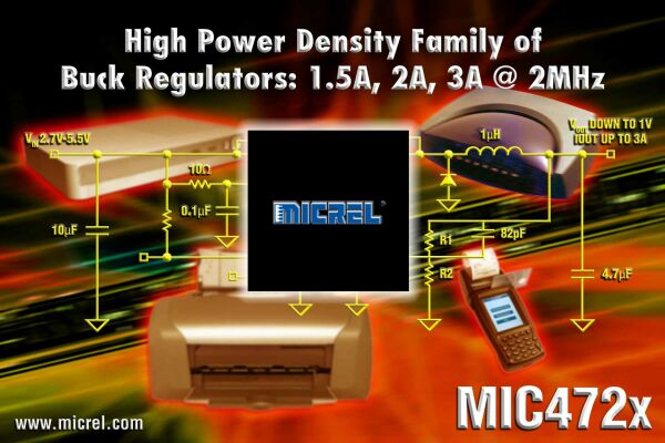 Micrel推出2MHz工作频率PWM降压稳压器