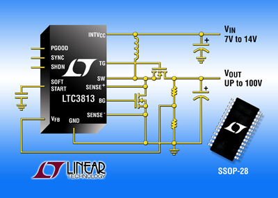凌力尔特推出无检测电阻同步升压型开关稳压控制器LTC3813