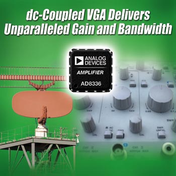 ADI推出高增益和带宽的直流耦合可变增益放大器