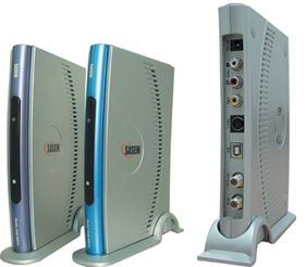 OnAir USB HDTV的硬件加速和高速USB能够地实现与各种TV和其他高视频相关系统的分区接口（a），其背板能提供充足的连接选项（b）