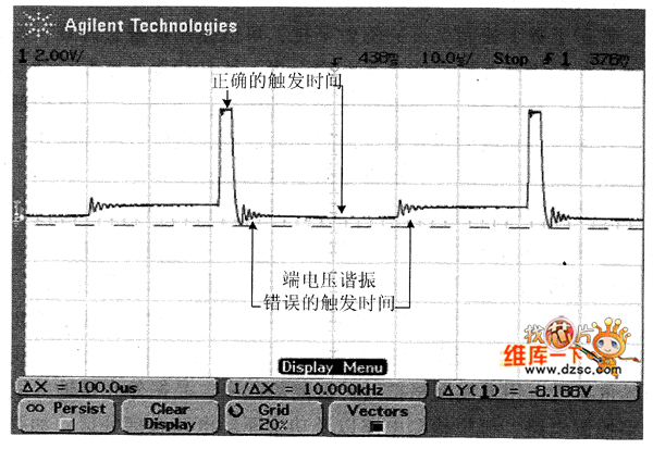 不导通相端电压瞬态波形