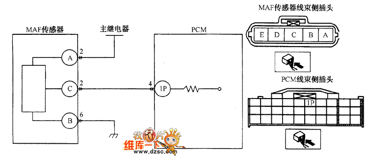 空气流量传感器与PCM连接电路