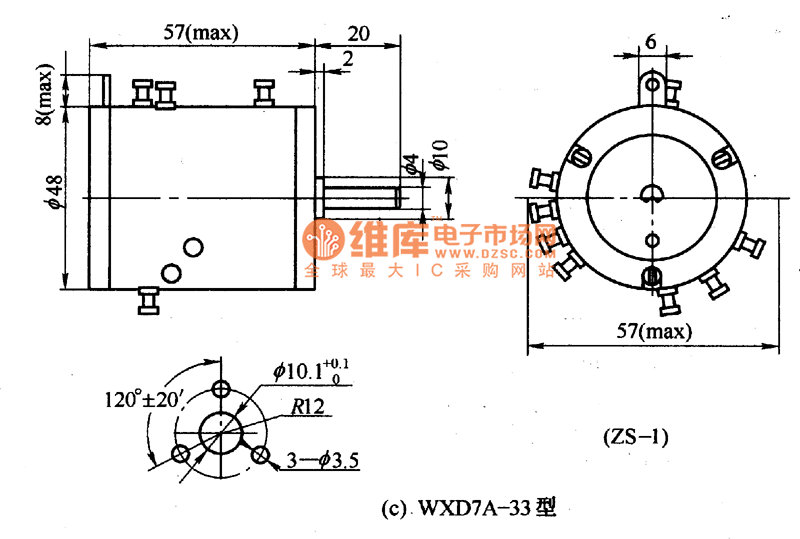 多圈精密线绕电位器外形(续)