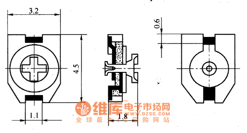 CTZ3型片状微调电容器外形电路图