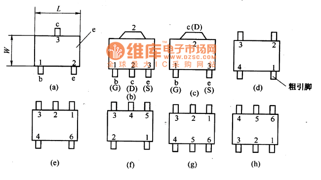 片状三极管的类型及一般封装形式电路图
