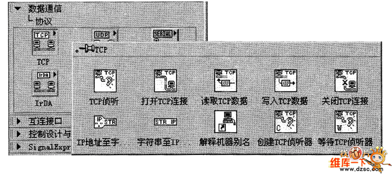 TCP函数节点子选板